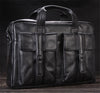 Luxury Men Genuine Leather Briefcase Business bag Leather Laptop Bag 15.4"inch Office Bag Briefcase male portfolio men Black