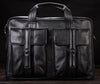 Luxury Men Genuine Leather Briefcase Business bag Leather Laptop Bag 15.4"inch Office Bag Briefcase male portfolio men Black